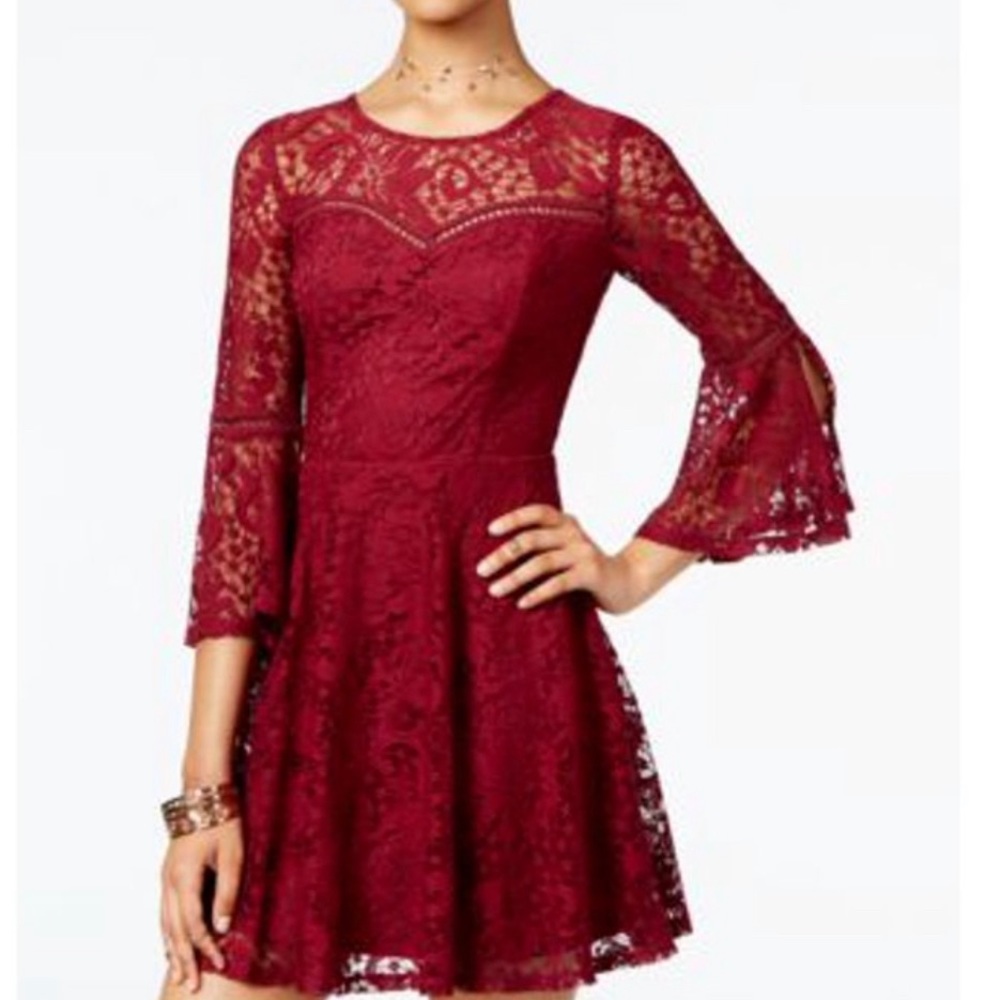 Burgundy mini dress